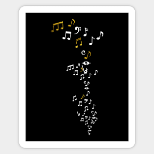 Flying Notes White And Bling Sticker